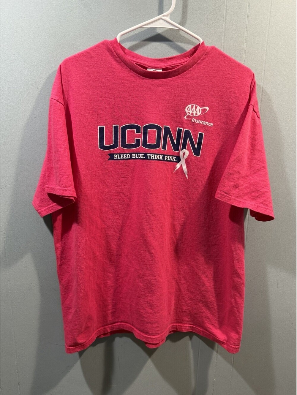 Womens Delta Pro Weight T Shirt Size XL Pink Uconn Print